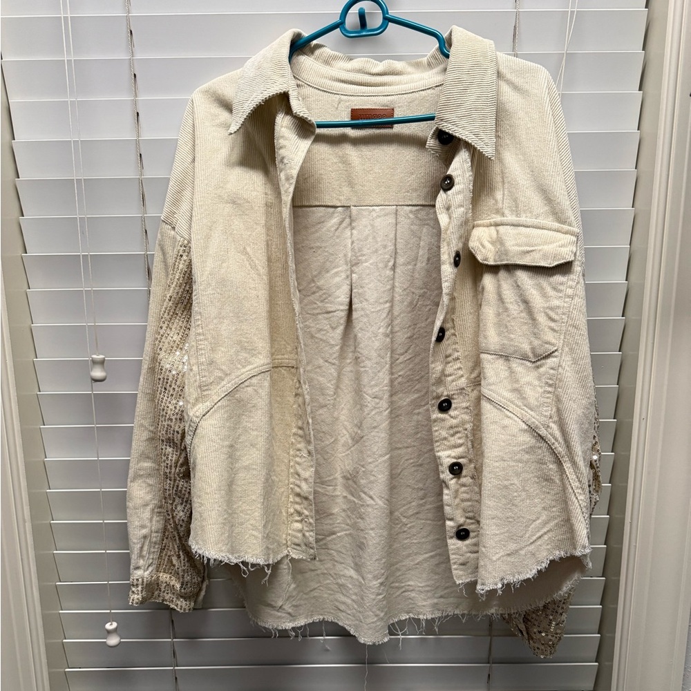 Umgee Cream Textured Button-Up Shirt
